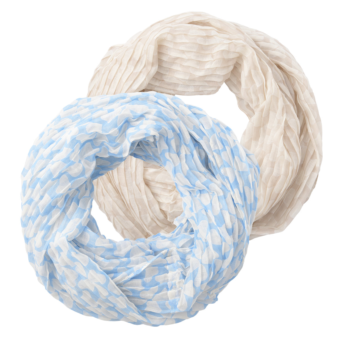 2 Damen Rundschals mit Crinkle-Struktur von Gina Benotti