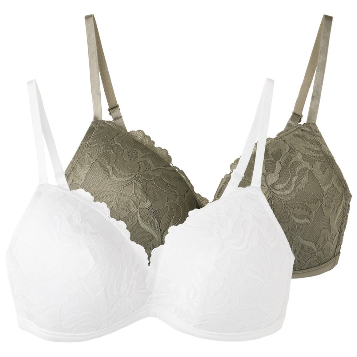 2 Damen Soft-BHs mit Spitzenbesatz 2 Damen Soft-BHs mit Spitzenbesatz von Gina Benotti