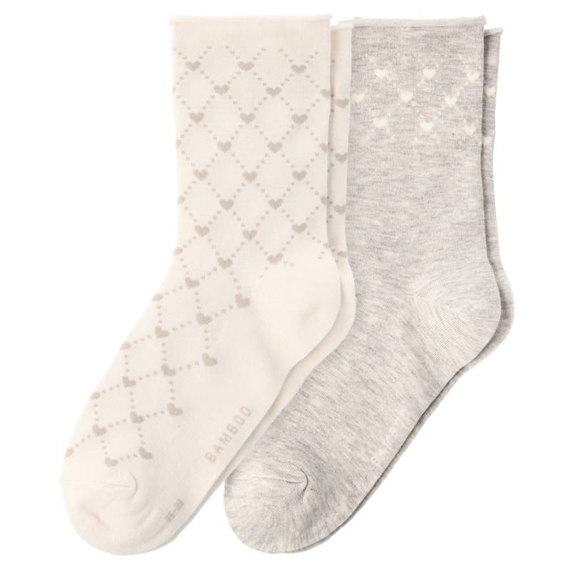 2 Paar Damen Socken mit Rollsaum von Gina Benotti