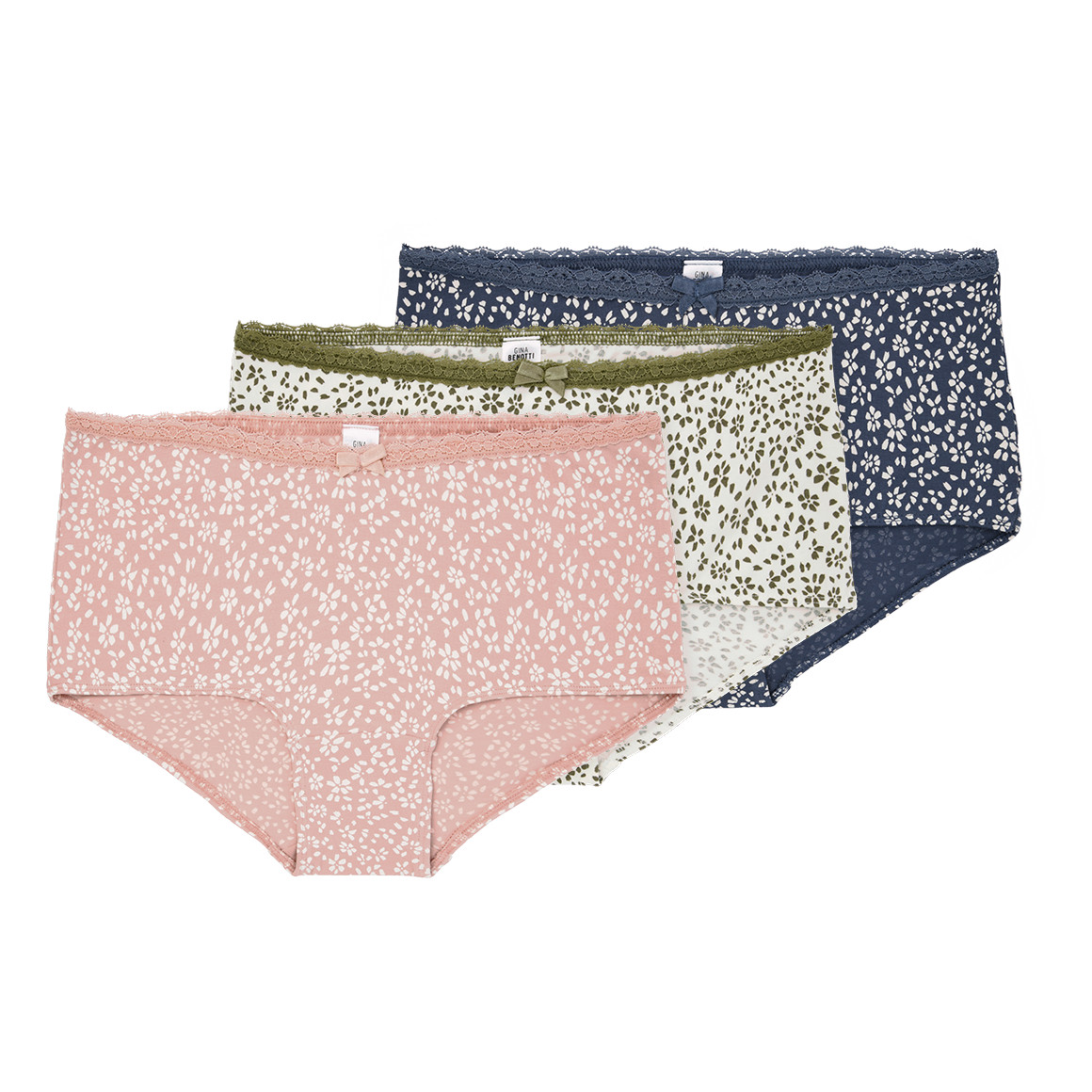 3 Damen Hipster mit Blumen-Muster von Gina Benotti