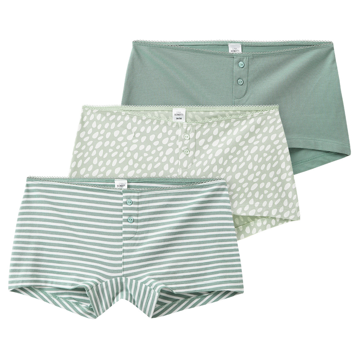 3 Damen Shorts aus Bio-Baumwolle 3 Damen Shorts aus Bio-Baumwolle von Gina Benotti