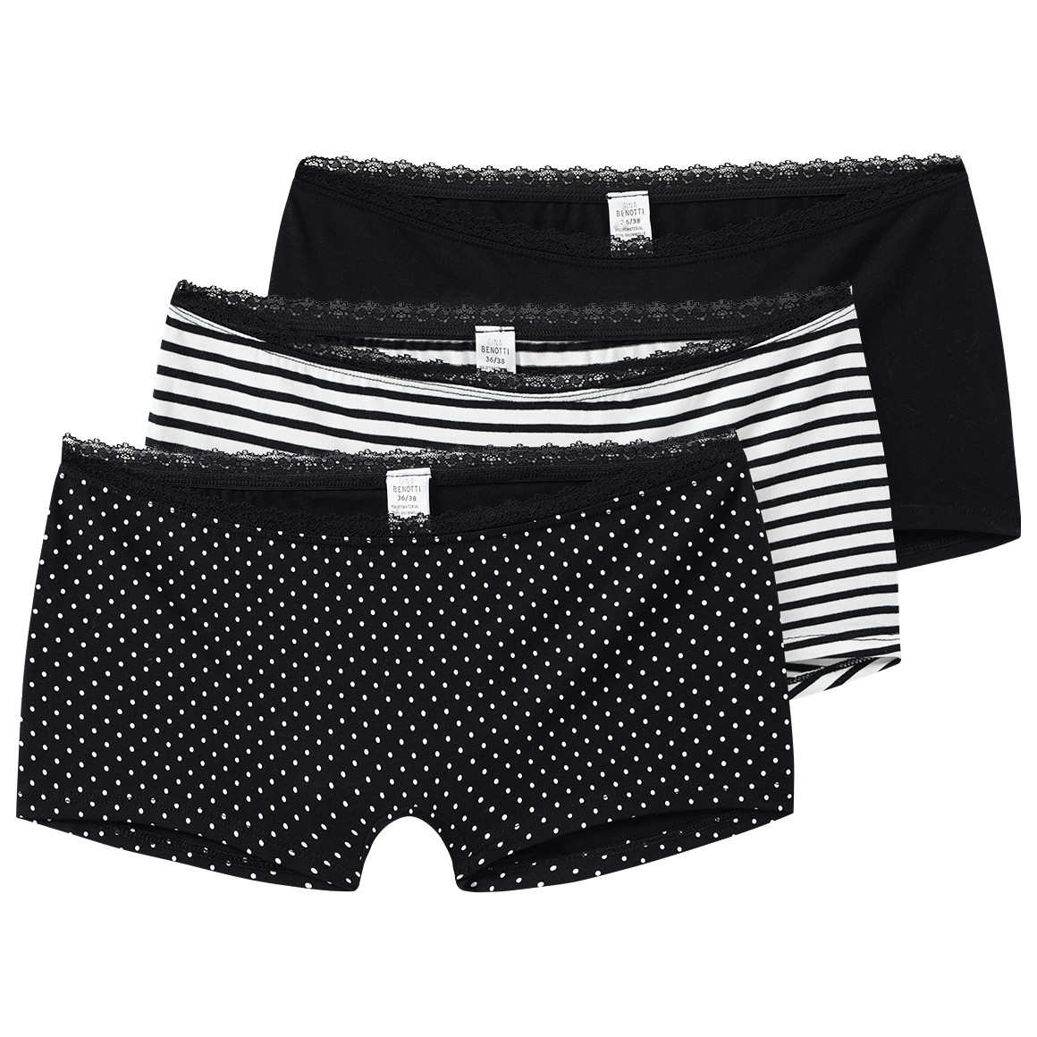 3 Damen Shorts mit Spitze 3 Damen Shorts mit Spitze von Gina Benotti