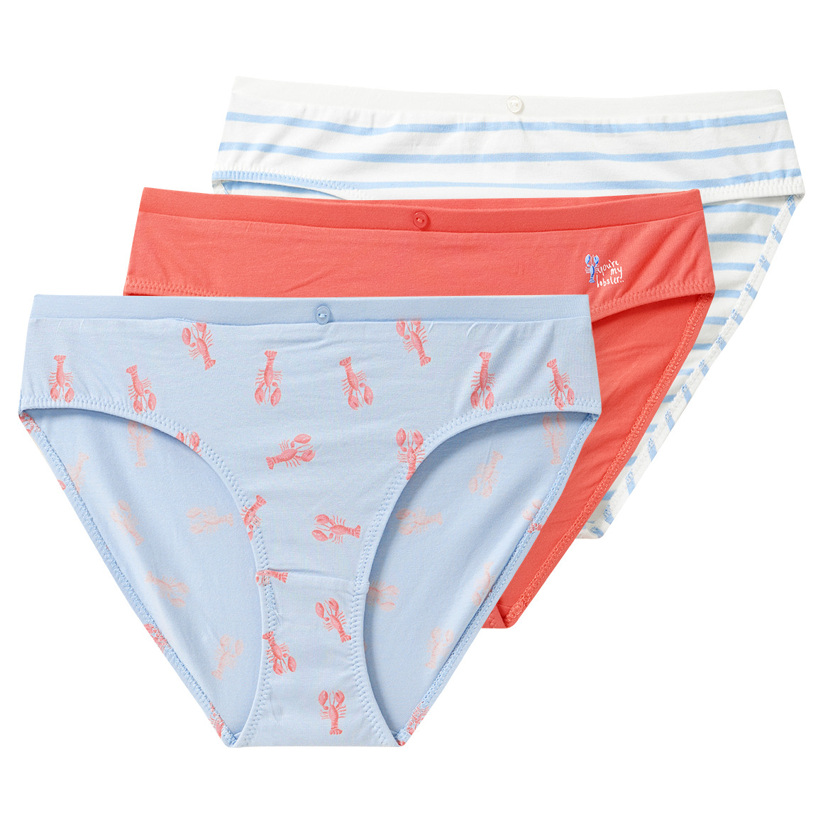 3 Damen Slips mit Bio-Baumwolle 3 Damen Slips mit Bio-Baumwolle von Gina Benotti