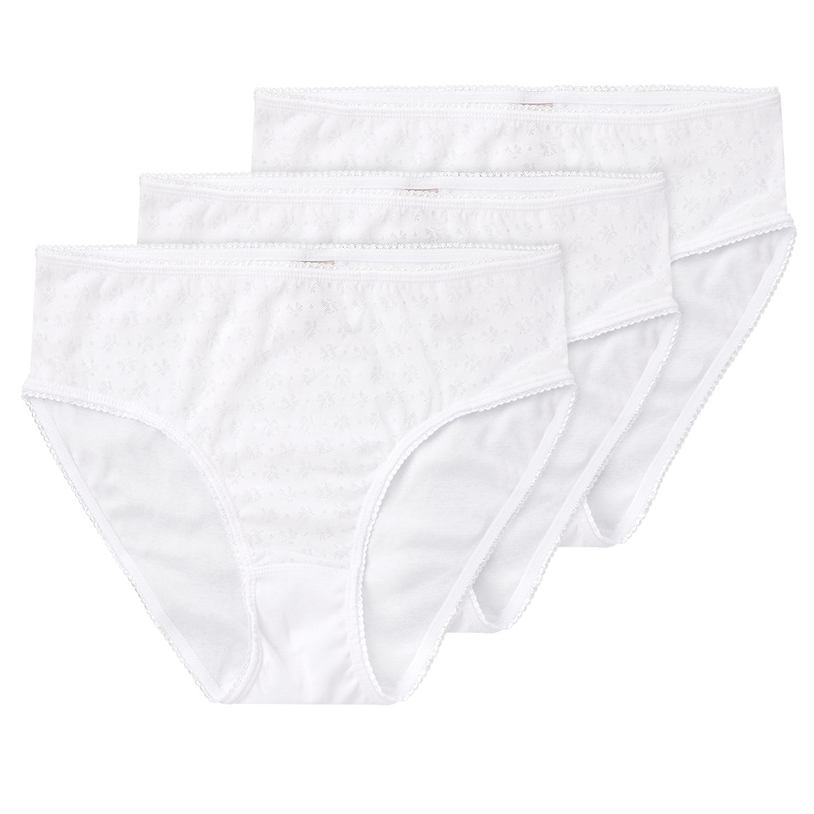 3 Damen Slips mit Mäusezähnchen-Spitze 3 Damen Slips mit Mäusezähnchen-Spitze von Gina Benotti
