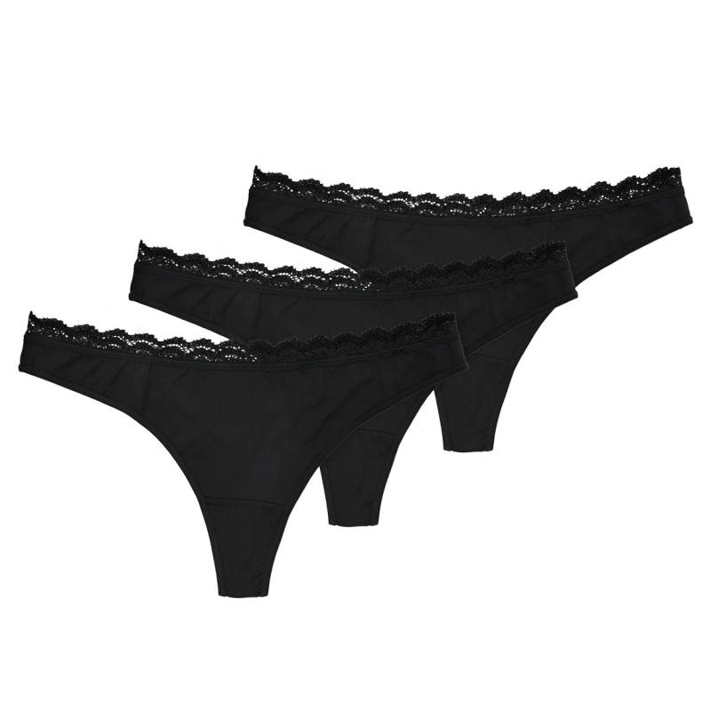 3 Damen Strings mit Spitze von Gina Benotti