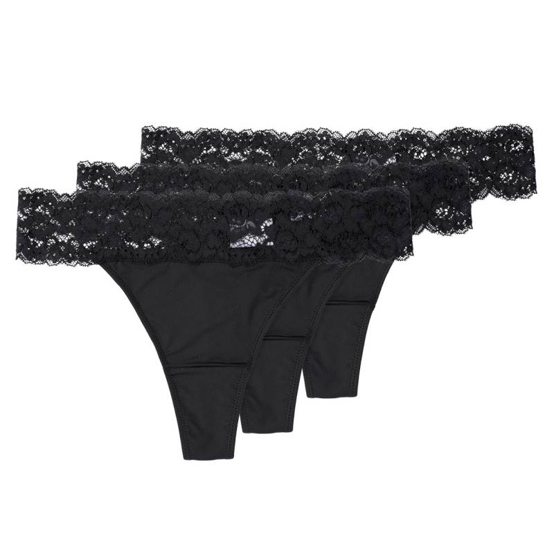 3 Damen Strings mit Spitze von Gina Benotti