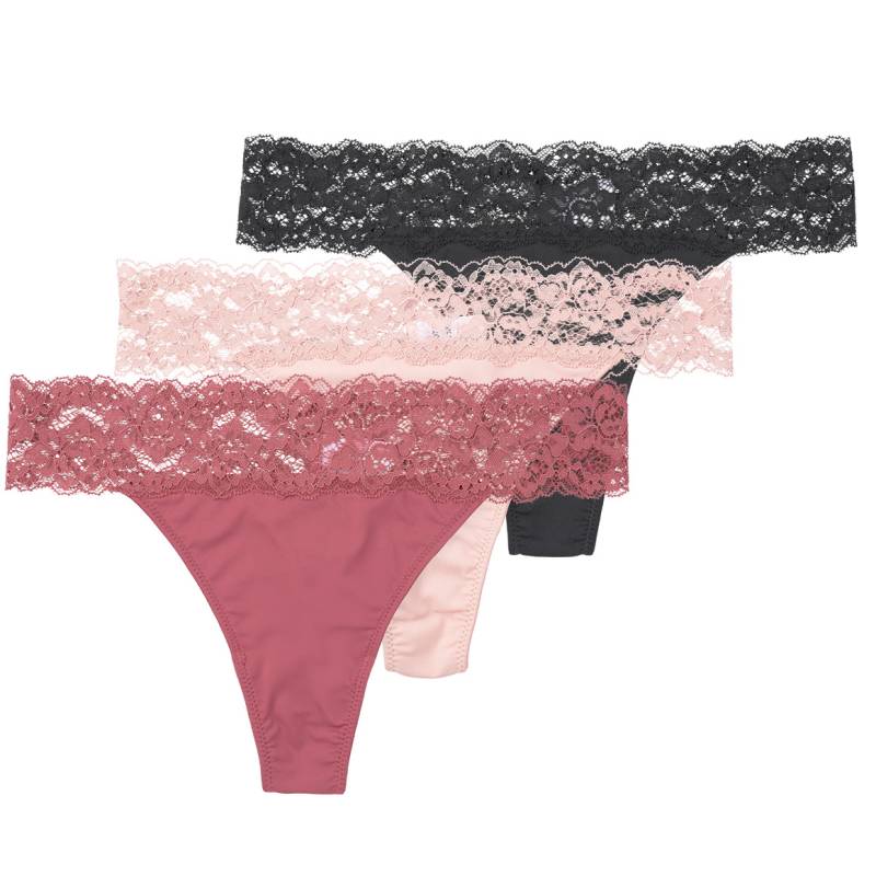 3 Damen Strings mit Spitze von Gina Benotti