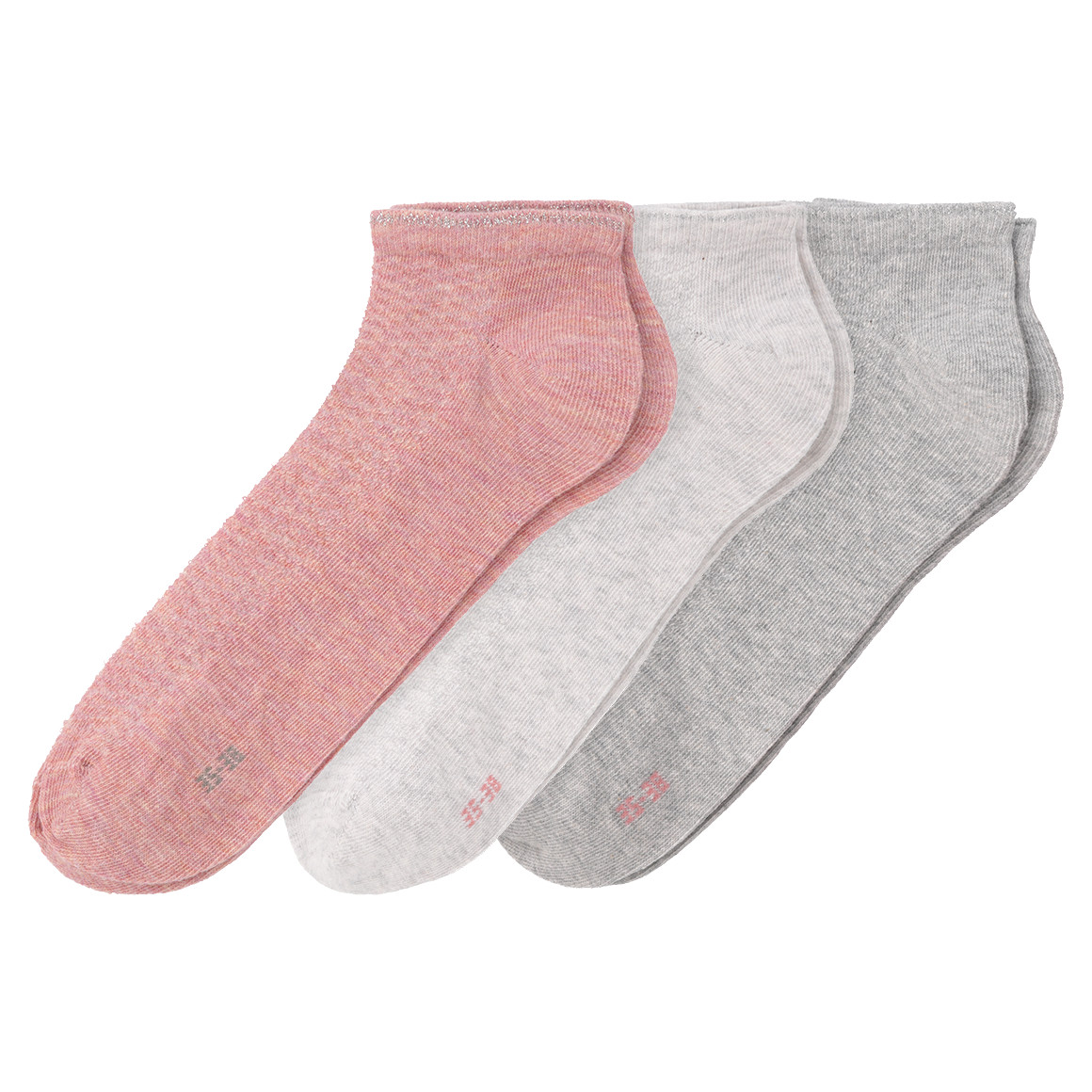 3 Paar Damen Sneaker-Socken mit Struktur von Gina Benotti
