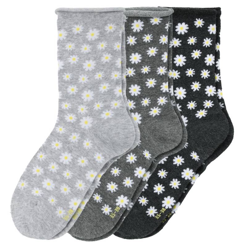3 Paar Damen Socken mit Blümchen-Allover von Gina Benotti
