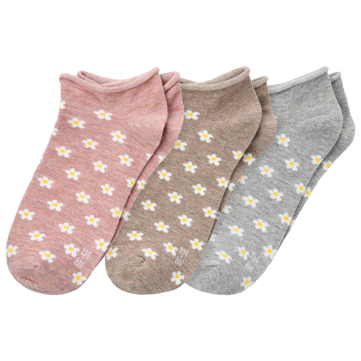 3 Paar Damen Socken mit Blumen-Allover 3 Paar Damen Socken mit Blumen-Allover von Gina Benotti