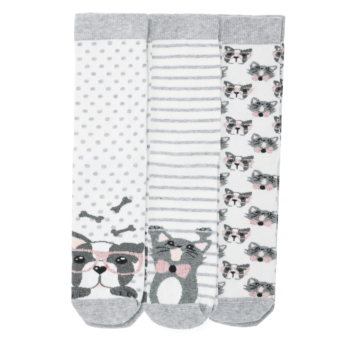 3 Paar Damen Socken mit Tier-Motiven von Gina Benotti