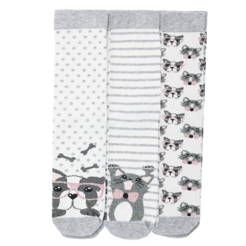 3 Paar Damen Socken mit Tier-Motiven von Gina Benotti