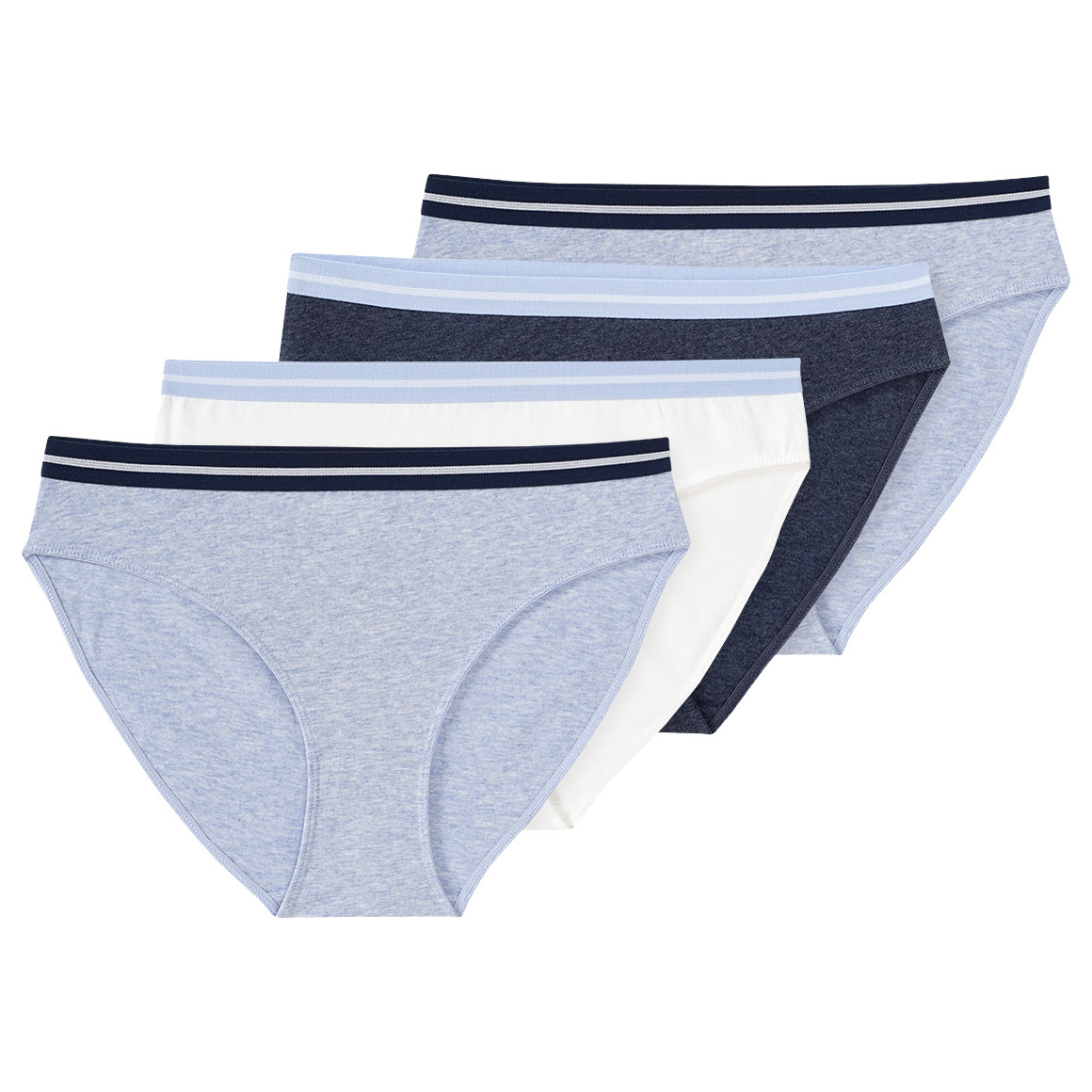 4 Damen Slips in Melange-Optik von Gina Benotti