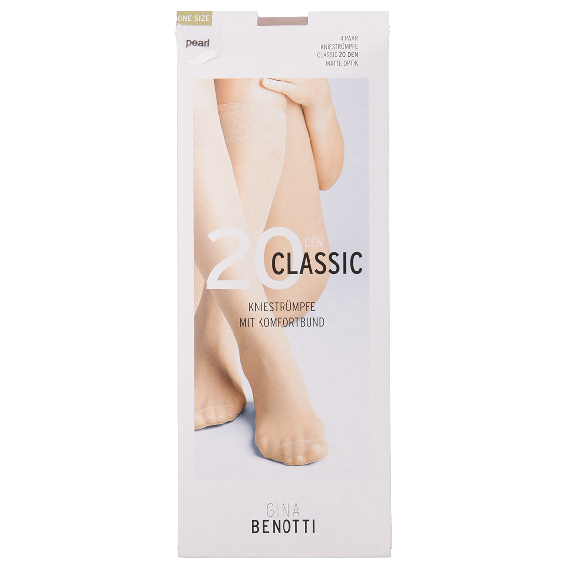 4 Paar Damen Kniestrümpfe 20 DEN von Gina Benotti