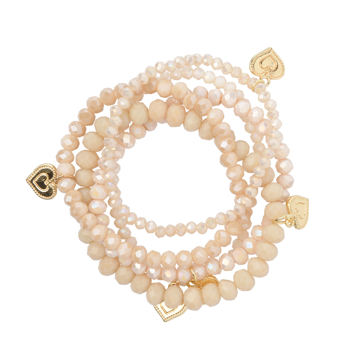 5 Damen Armbänder mit Herz-Anhänger von Gina Benotti