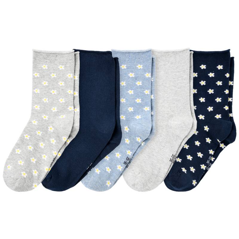 5 Paar Damen Socken mit Blümchen von Gina Benotti