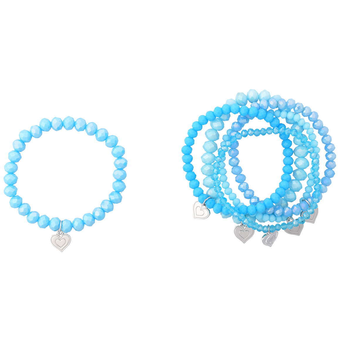 6 Damen Armbänder mit Herz-Anhänger von Gina Benotti