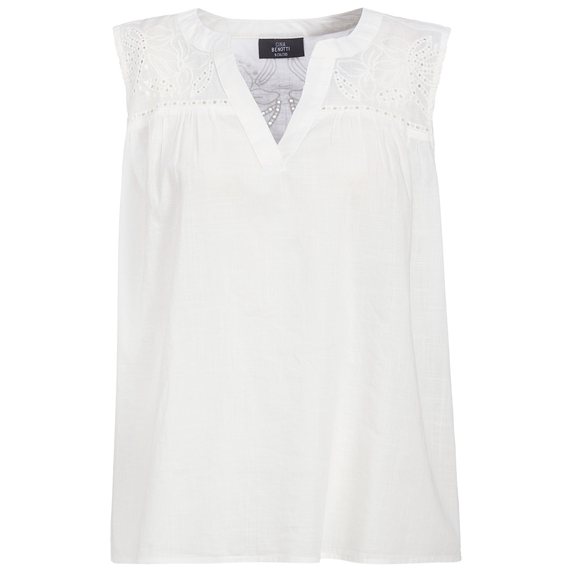 Damen Bluse mit Broderie Anglaise-Stickerei Damen Bluse mit Broderie Anglaise-Stickerei von Gina Benotti