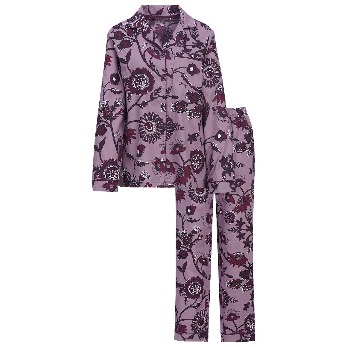 Damen Flanell-Schlafanzug mit Blumen-Muster Damen Flanell-Schlafanzug mit Blumen-Muster von Gina Benotti