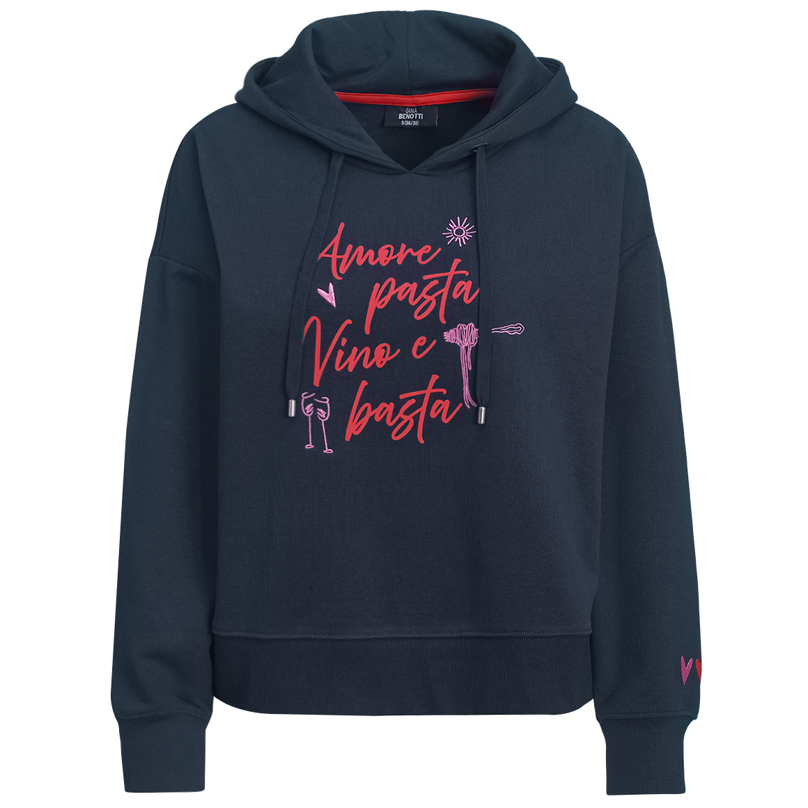 Damen Hoodie mit Print und Stickerei von Gina Benotti