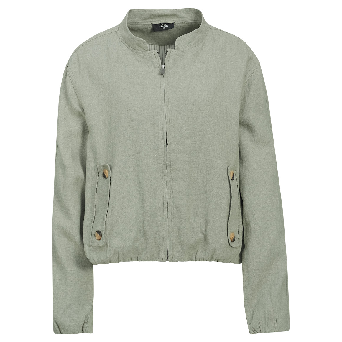 Damen Leinen-Blouson in Unifarben von Gina Benotti