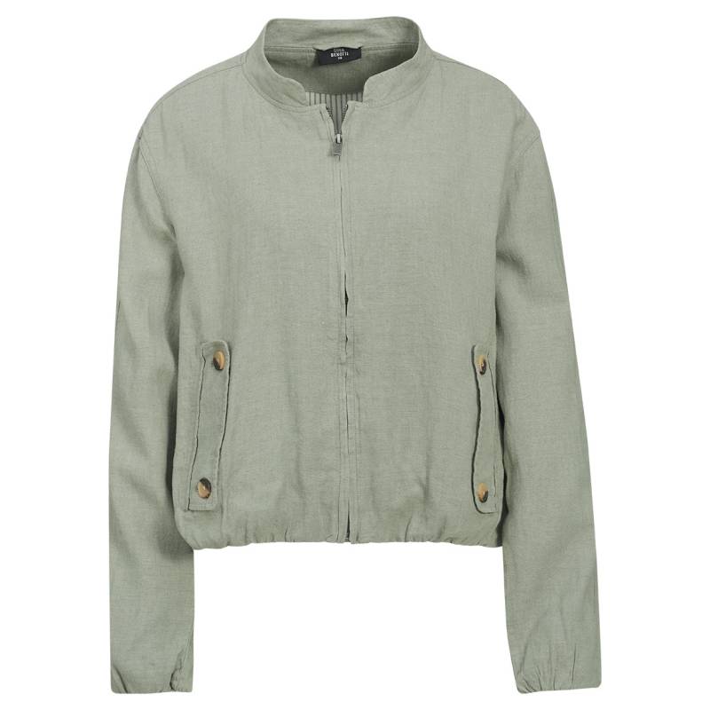 Damen Leinen-Blouson in Unifarben von Gina Benotti