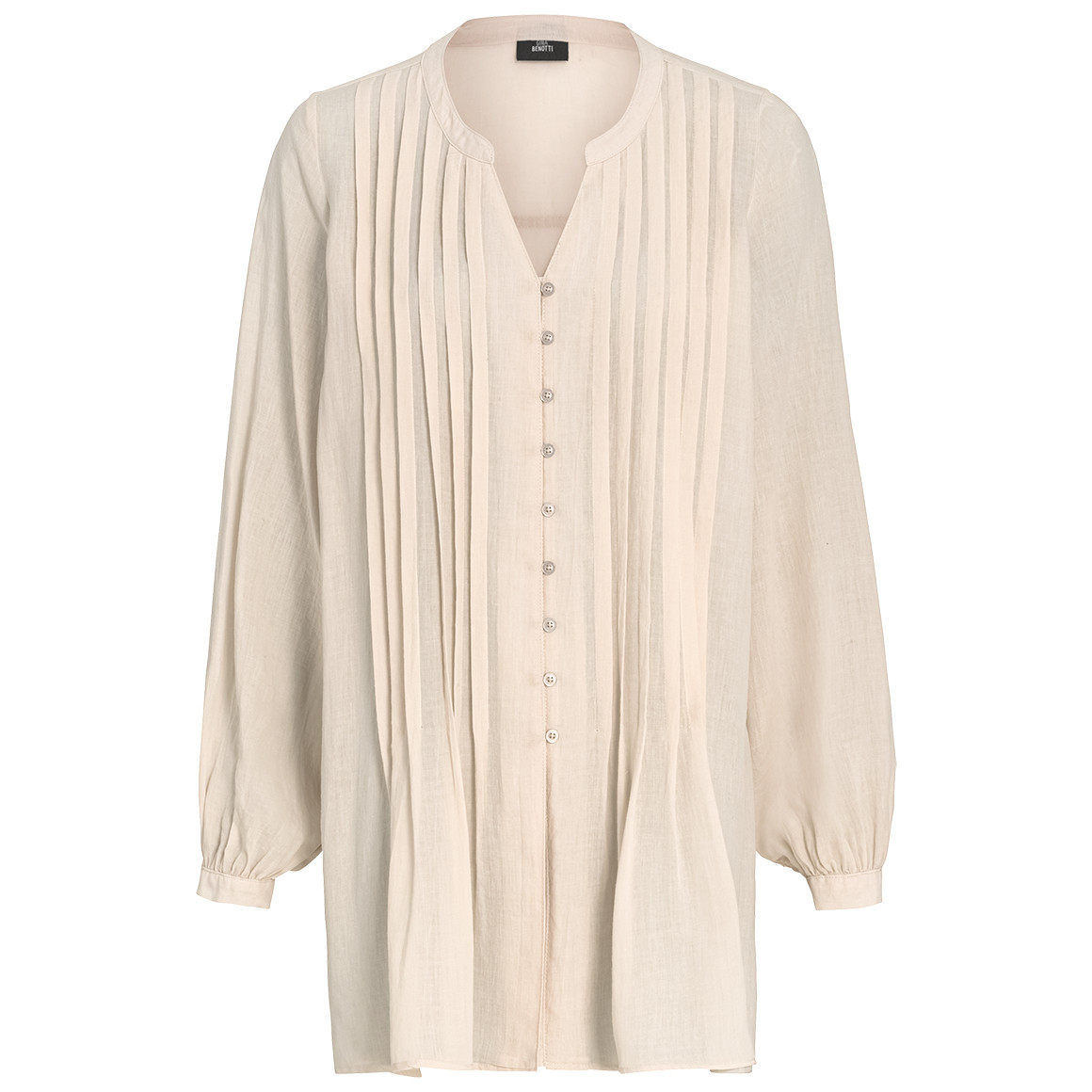 Damen Leinen-Bluse in Plissee-Optik von Gina Benotti