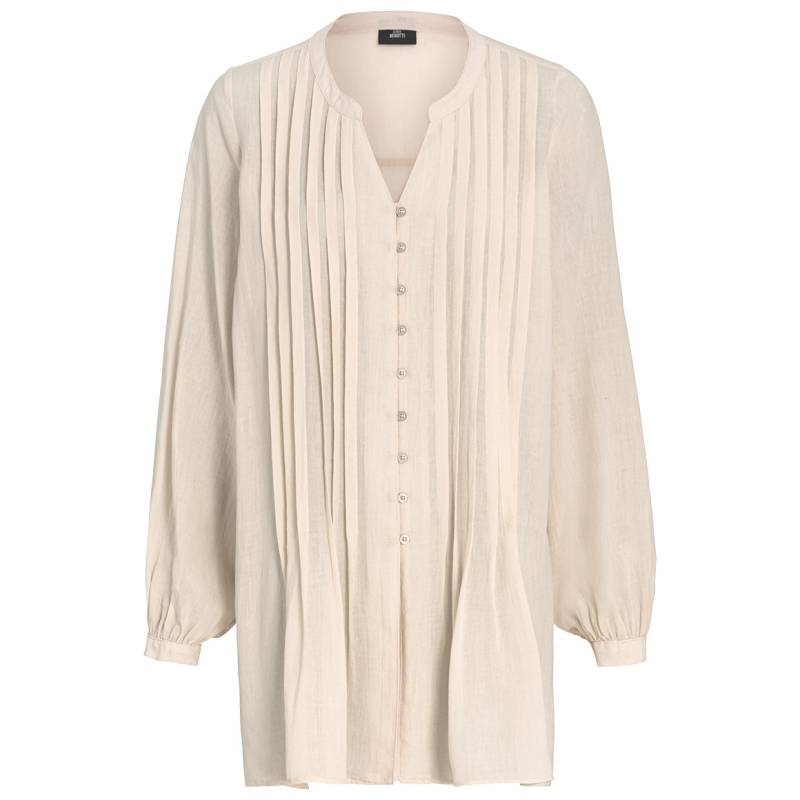 Damen Leinen-Bluse in Plissee-Optik von Gina Benotti
