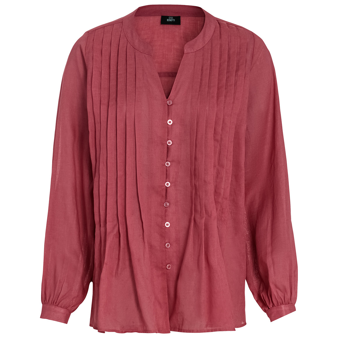 Damen Leinen-Bluse in Plissee-Optik von Gina Benotti