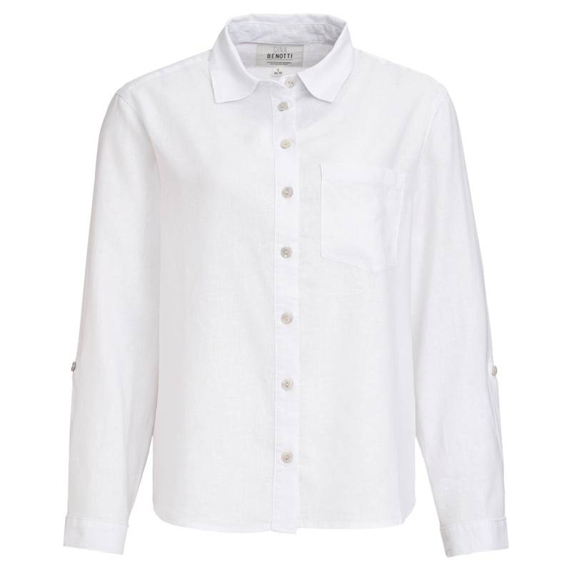 Damen Leinen-Bluse mit Brusttasche von Gina Benotti