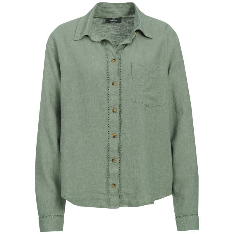 Damen Leinen-Bluse mit Brusttasche von Gina Benotti
