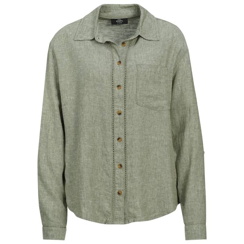 Damen Leinen-Bluse mit Brusttasche von Gina Benotti