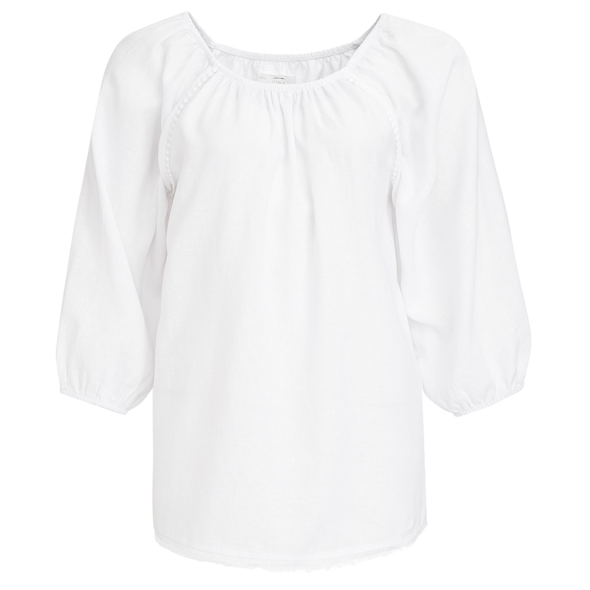 Damen Leinen-Bluse mit Fransen von Gina Benotti