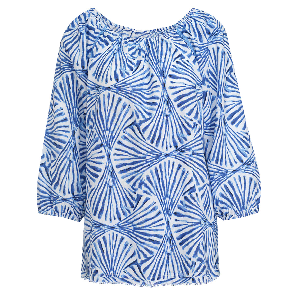 Damen Leinen-Bluse mit Fransen von Gina Benotti