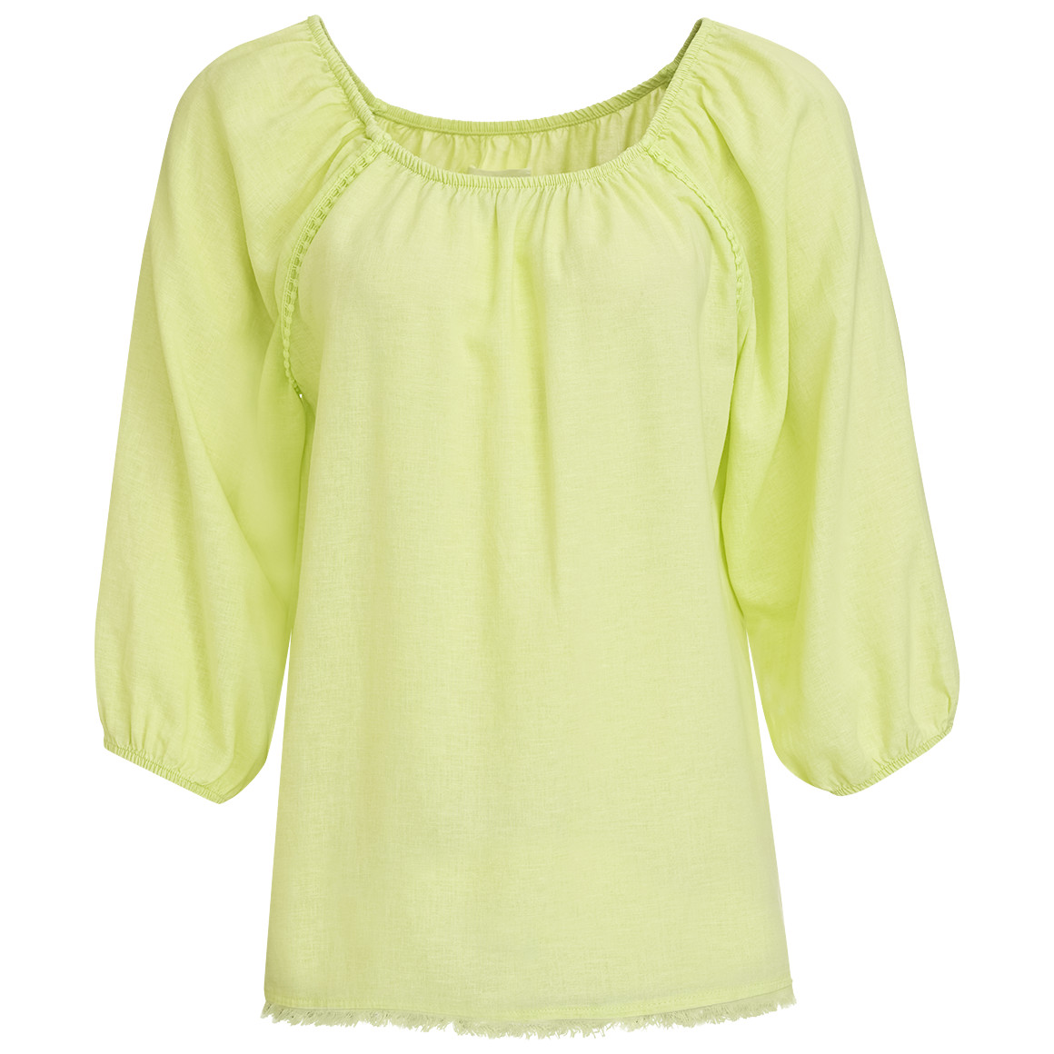 Damen Leinen-Bluse mit Fransen von Gina Benotti