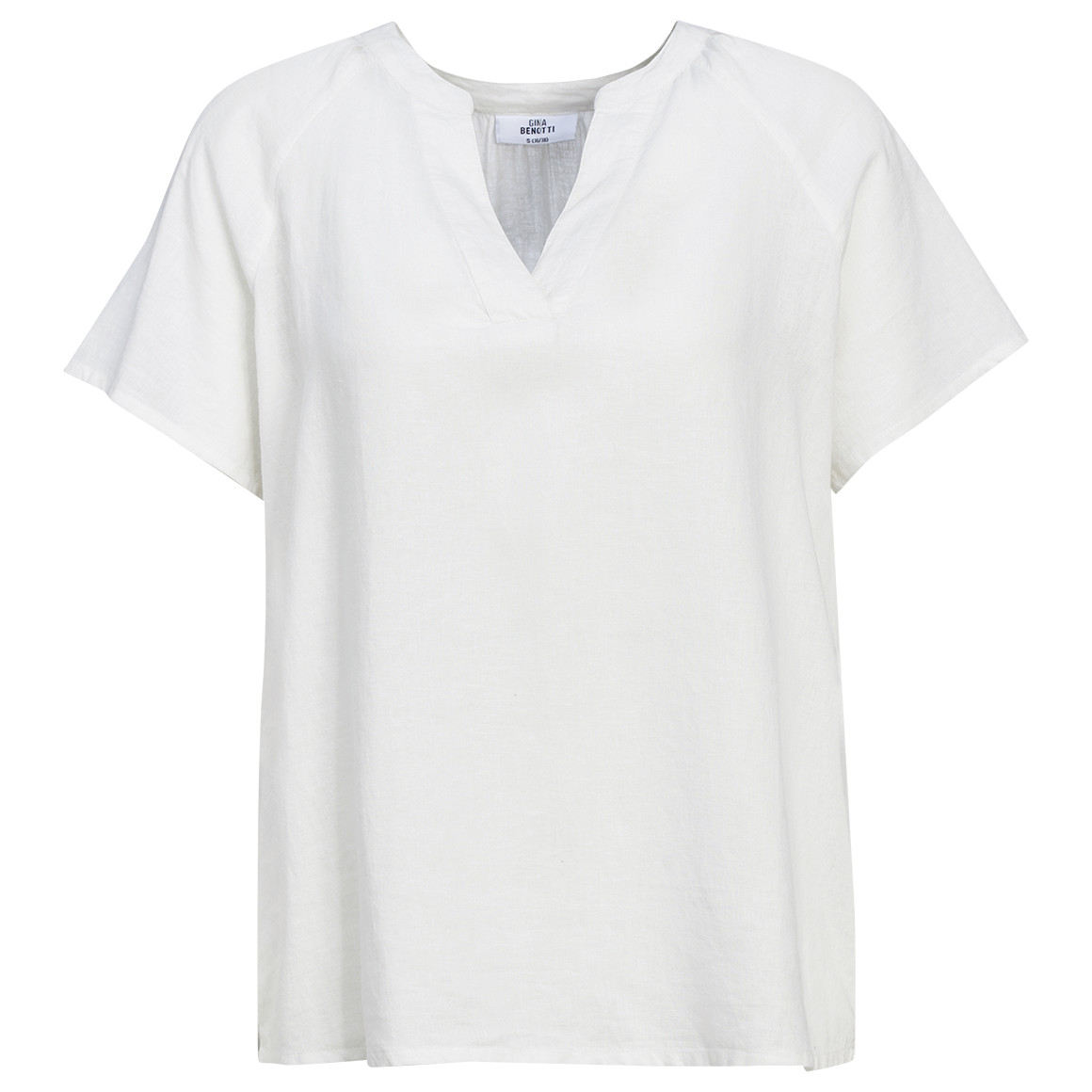 Damen Leinen-Bluse mit Serafino-Ausschnitt von Gina Benotti