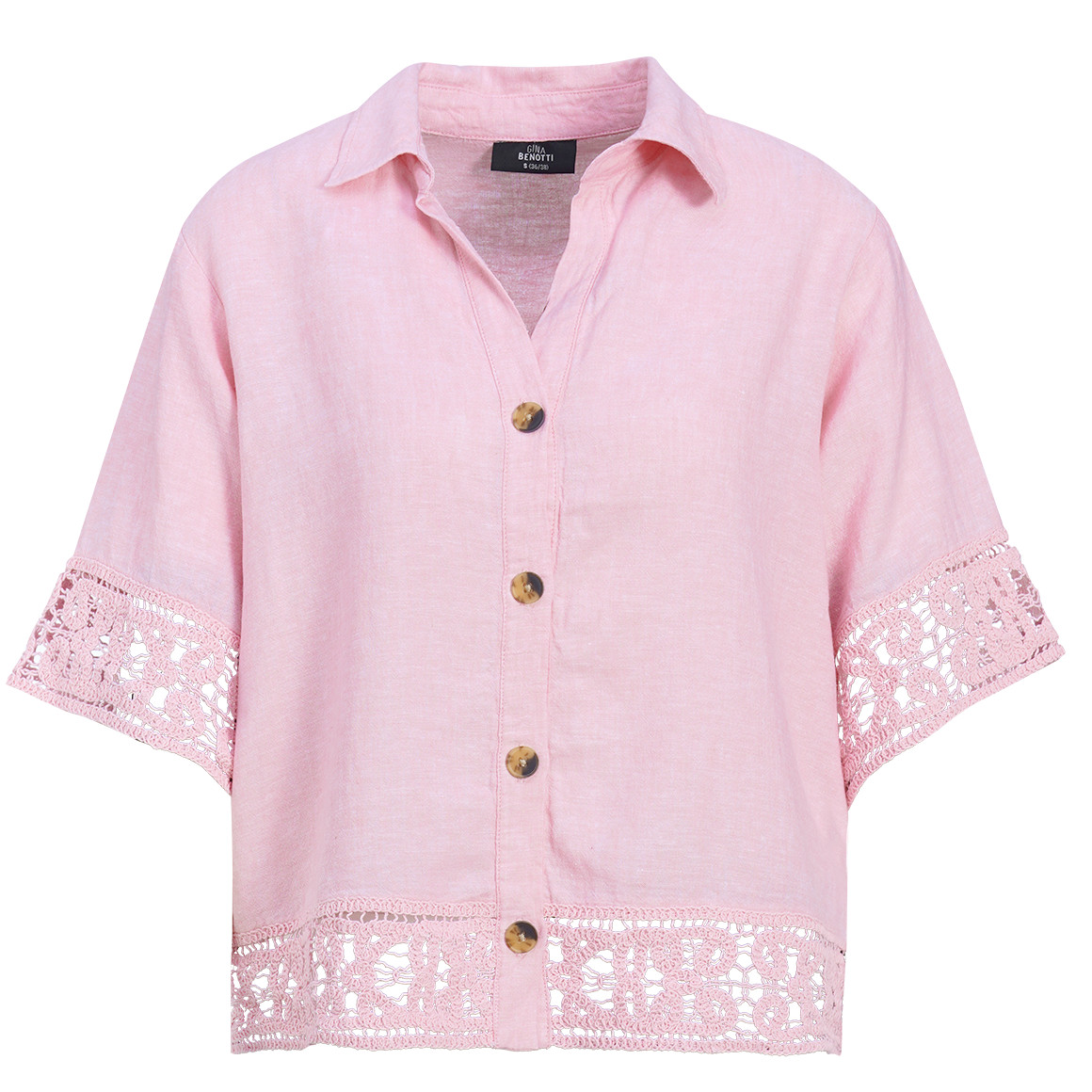Damen Leinen-Bluse mit Spitze Damen Leinen-Bluse mit Spitze von Gina Benotti