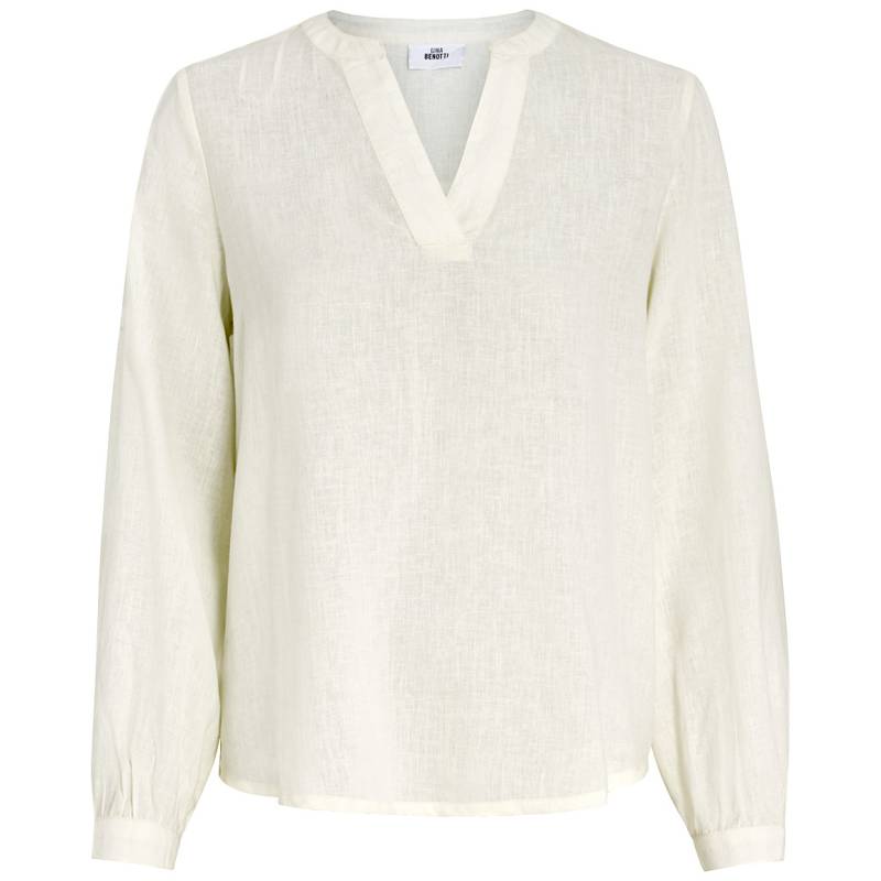 Damen Leinen-Bluse mit kurzem Stehkragen von Gina Benotti