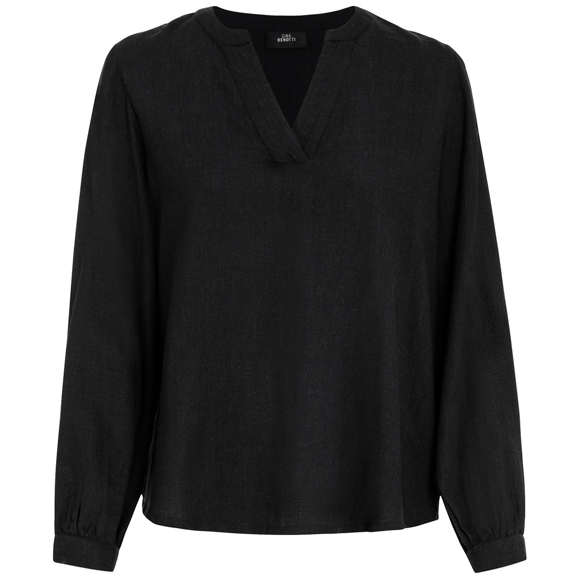Damen Leinen-Bluse mit kurzem Stehkragen Damen Leinen-Bluse mit kurzem Stehkragen von Gina Benotti