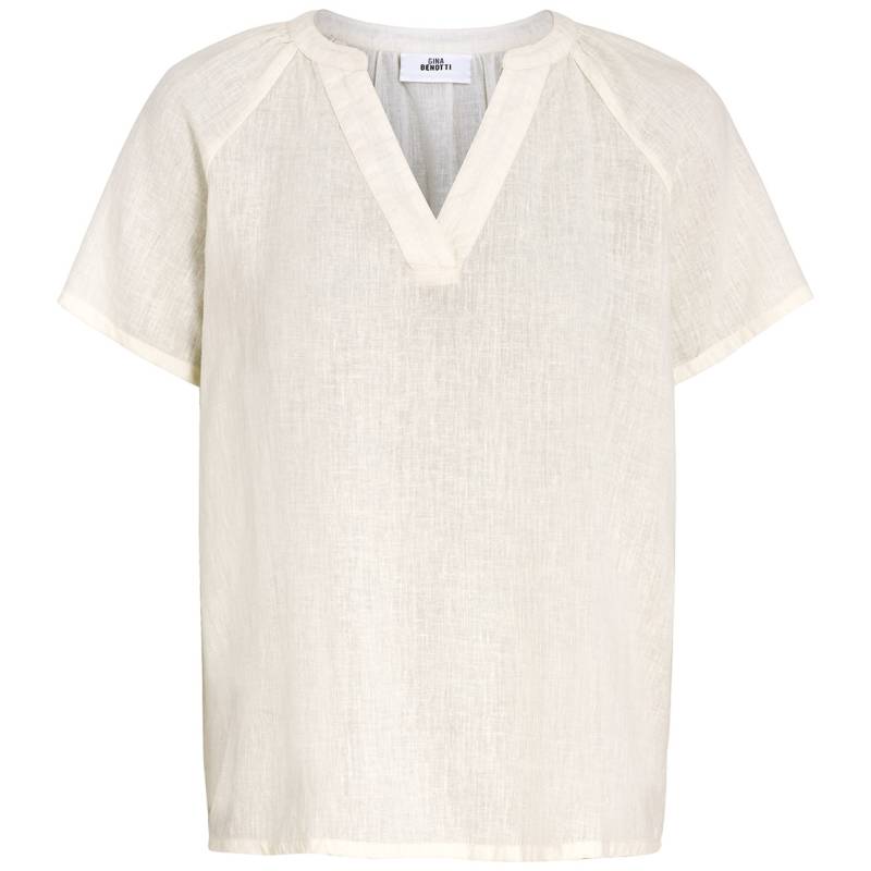 Damen Leinen-Bluse mit kurzem Stehkragen von Gina Benotti