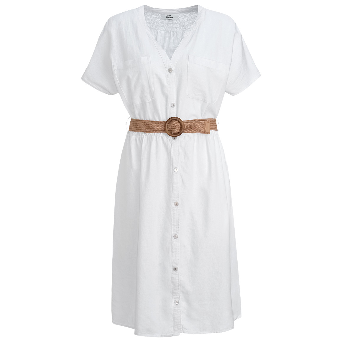 Damen Leinen-Kleid mit Bindegürtel Damen Leinen-Kleid mit Bindegürtel von Gina Benotti