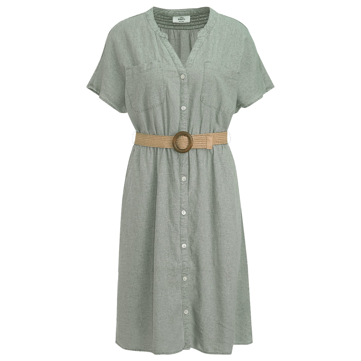 Damen Leinen-Kleid mit Bindegürtel Damen Leinen-Kleid mit Bindegürtel von Gina Benotti