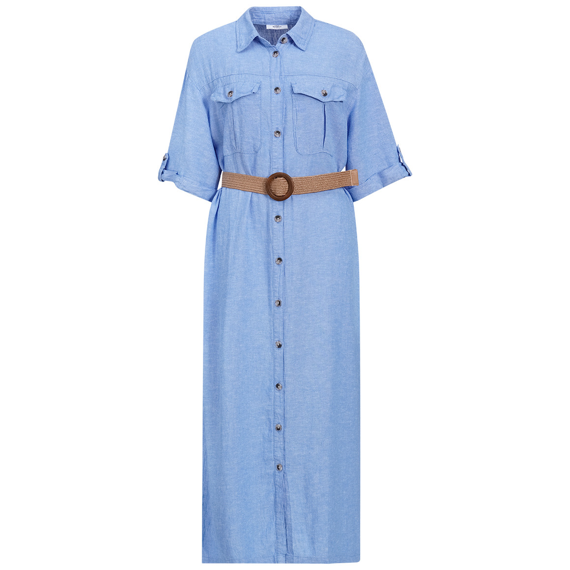 Damen Leinen-Kleid mit Gürtel von Gina Benotti