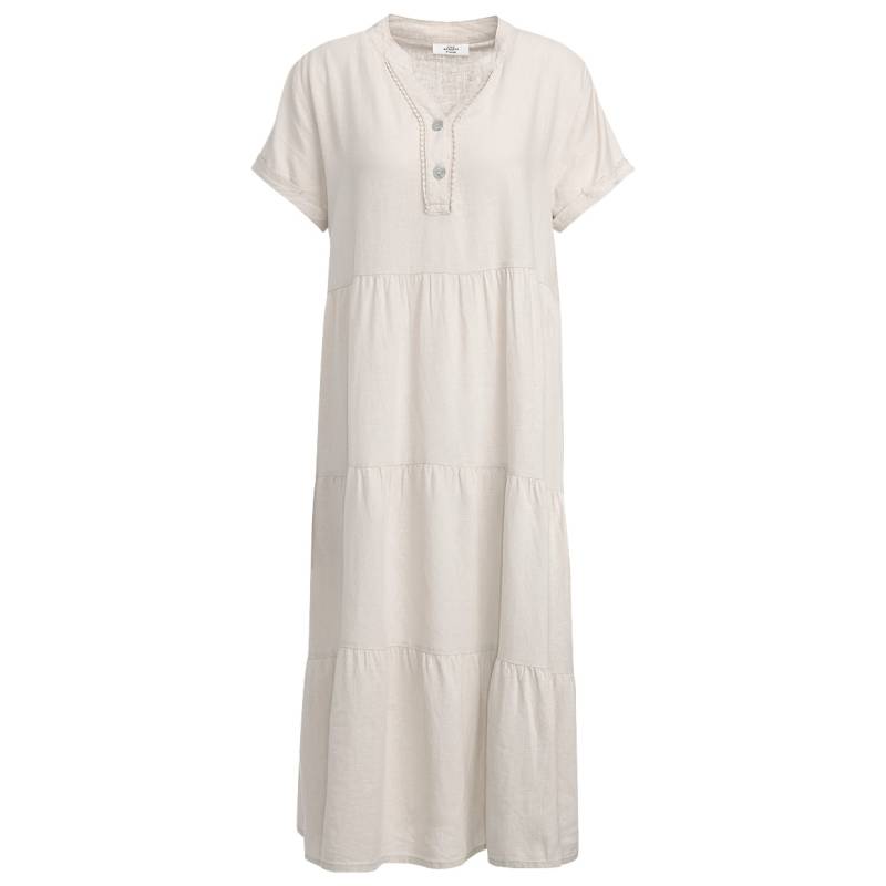 Damen Leinen-Kleid mit Volants von Gina Benotti