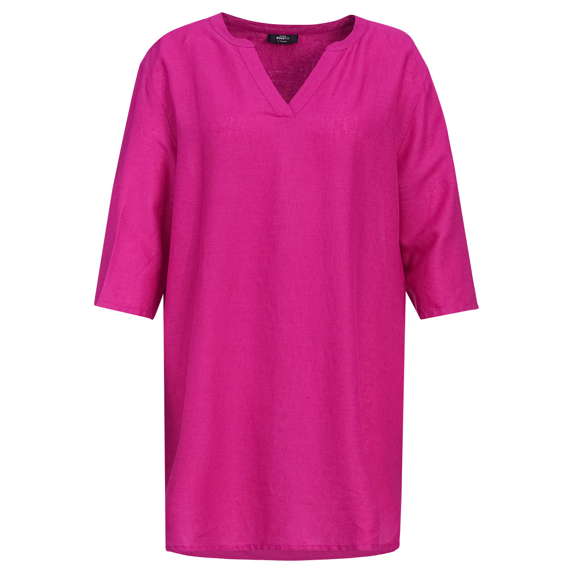 Damen Leinen-Longbluse mit V-Ausschnitt von Gina Benotti