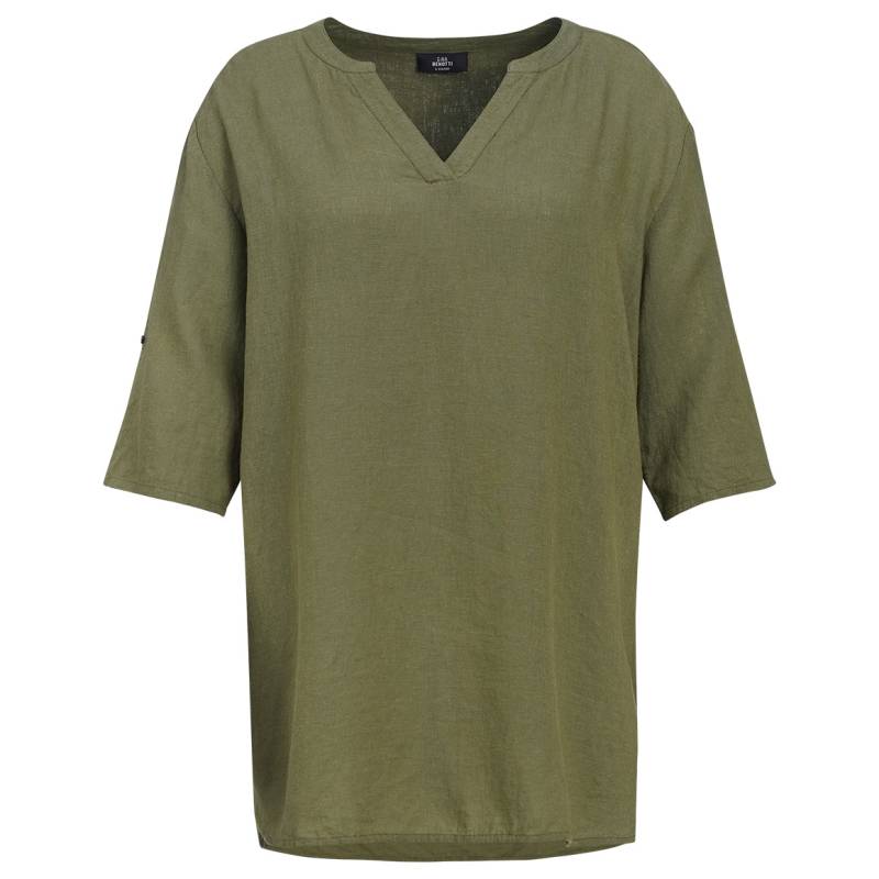 Damen Leinen-Longbluse mit V-Ausschnitt Damen Leinen-Longbluse mit V-Ausschnitt von Gina Benotti