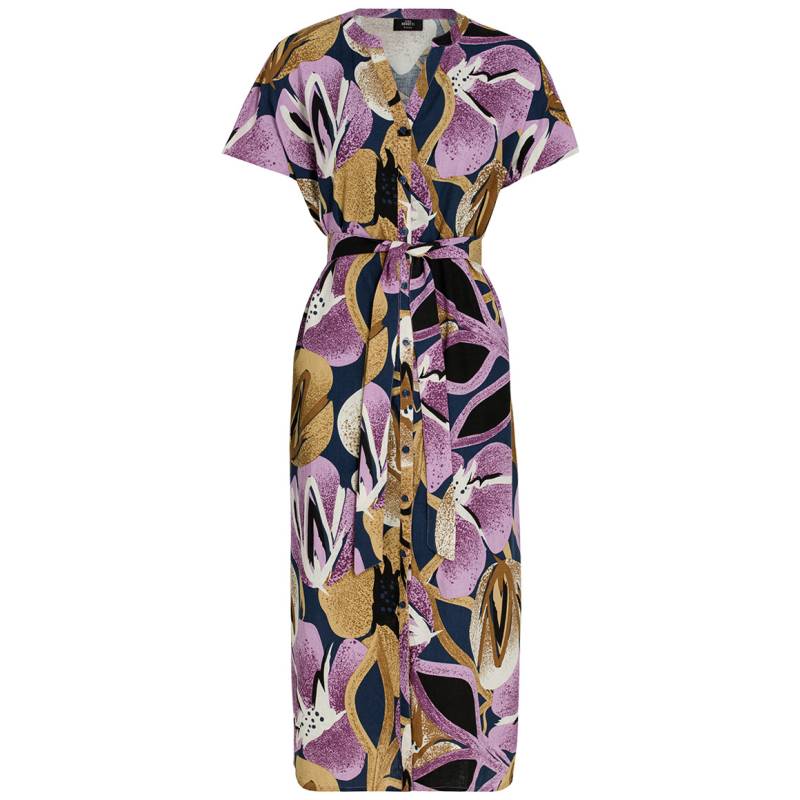 Damen Leinen-Midi-Kleid mit Allover-Print von Gina Benotti