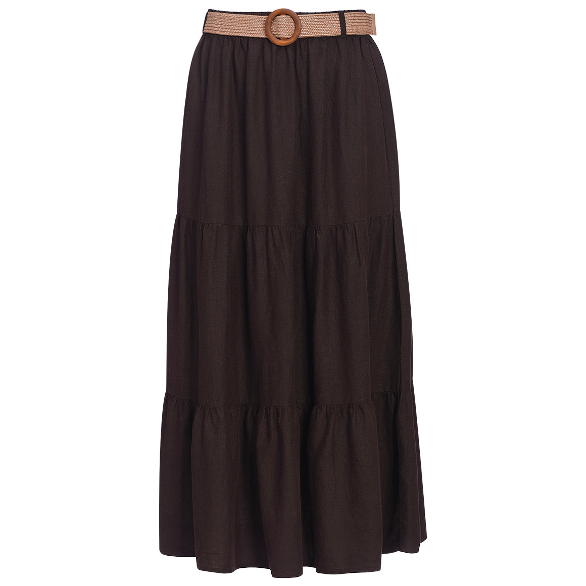 Damen Leinen-Rock mit Gürtel von Gina Benotti