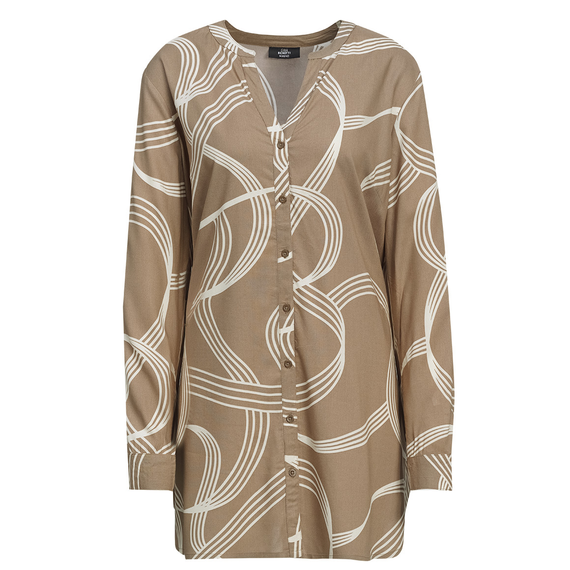Damen Longbluse mit Turn-up-Ärmeln Damen Longbluse mit Turn-up-Ärmeln von Gina Benotti