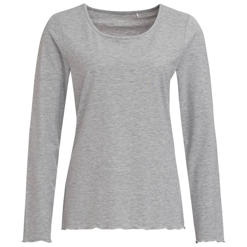 Damen Loungewear-Langarmshirt in Unifarben von Gina Benotti